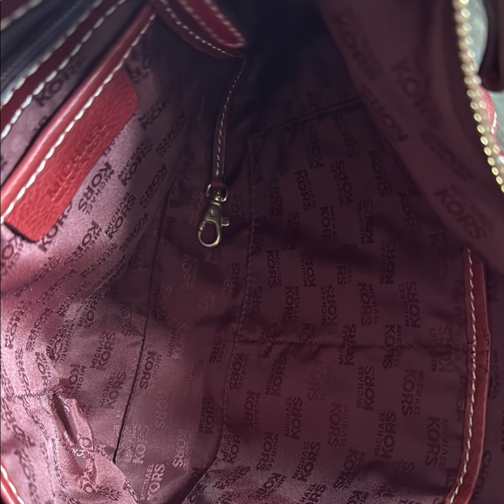 Michael Kors Red Leather Shoulder Bag - Picture 5 of 6